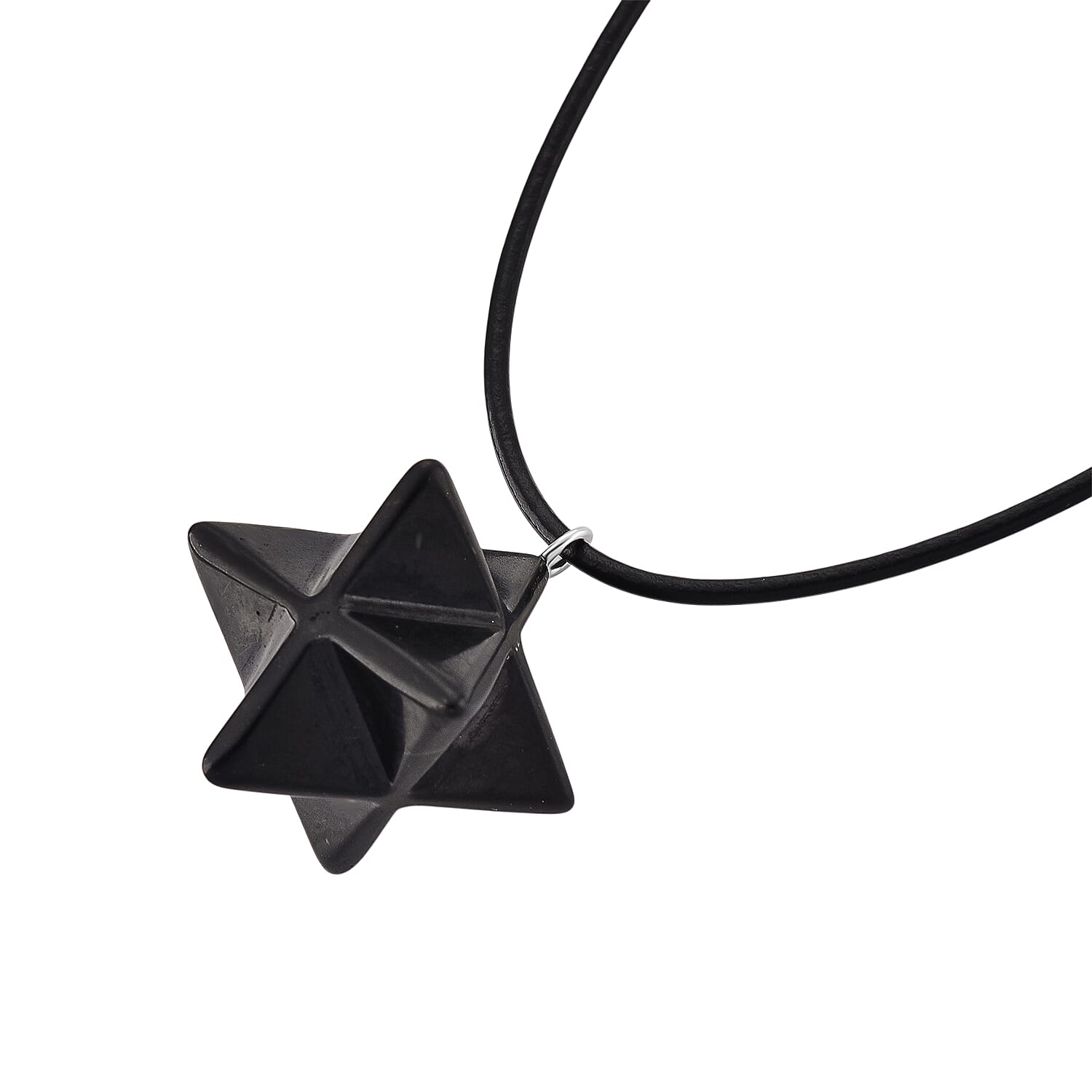 Shungite Rhodium Overlay Pendant with Chain (Size - 20) 115.00 Ct.