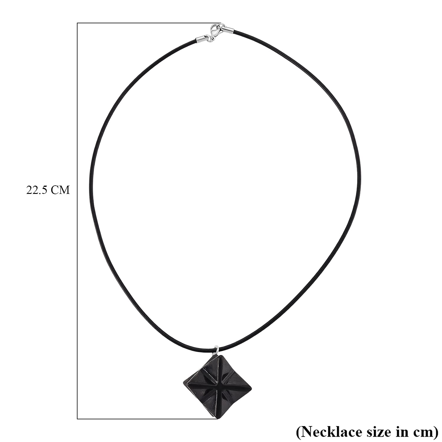 Shungite Rhodium Overlay Pendant with Chain (Size - 20) 115.00 Ct.