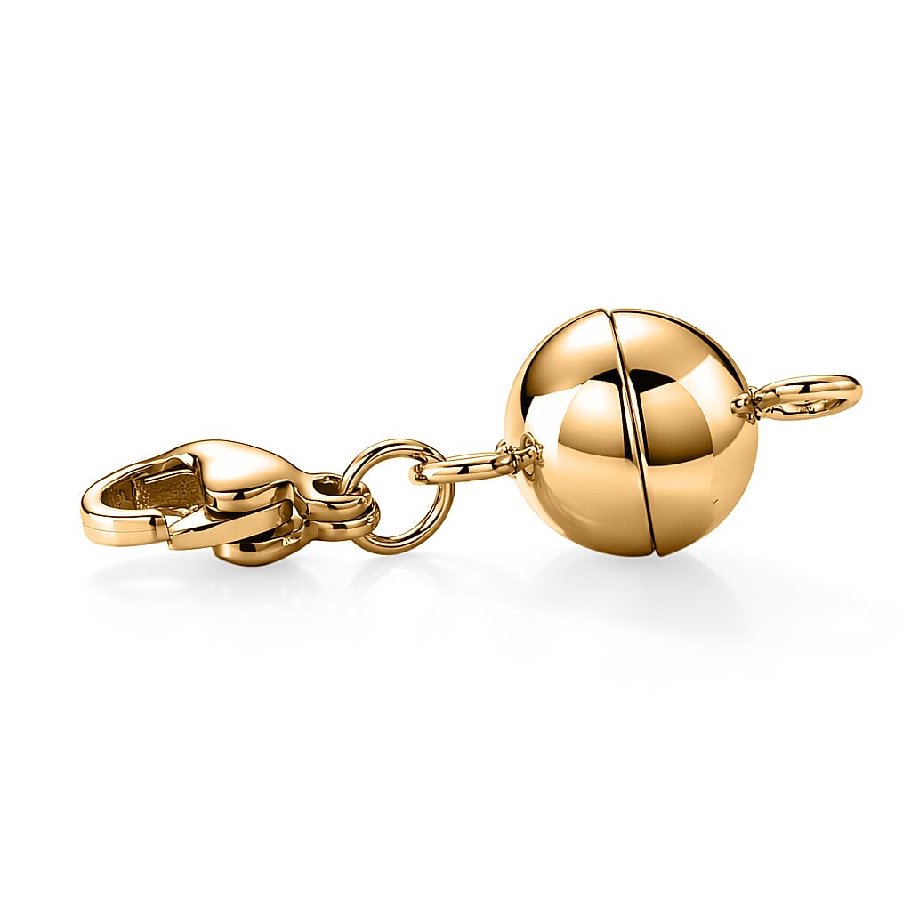 OTO - ONE TIME DEAL-Set of 2 - Rhodium Plating & Yellow Gold Plated Lobster Clasp with Magnetic Lock in Steel