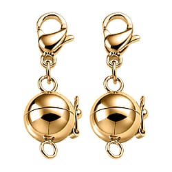 OTO - ONE TIME DEAL-Set of 2 - Rhodium Plating & Yellow Gold Plated Lobster Clasp with Magnetic Lock in Steel