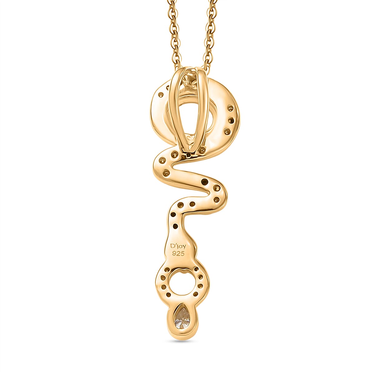 Faceted Ethiopian Opal, Moissanite & Black Spinel Pendant with Chain (Size 20) in Yellow Gold Plated Sterling Silver.