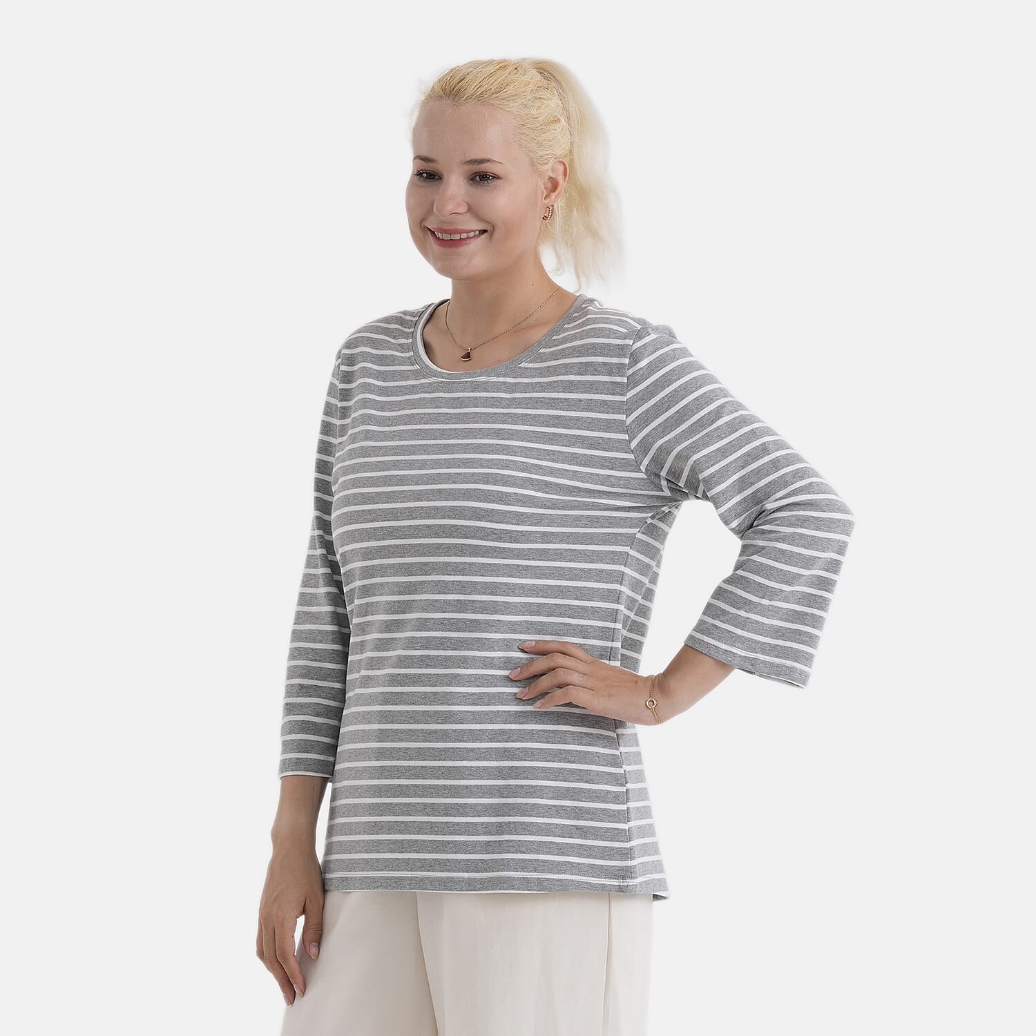 & Maisi Set of 2 - 3/4 Sleeve Cotton Tops