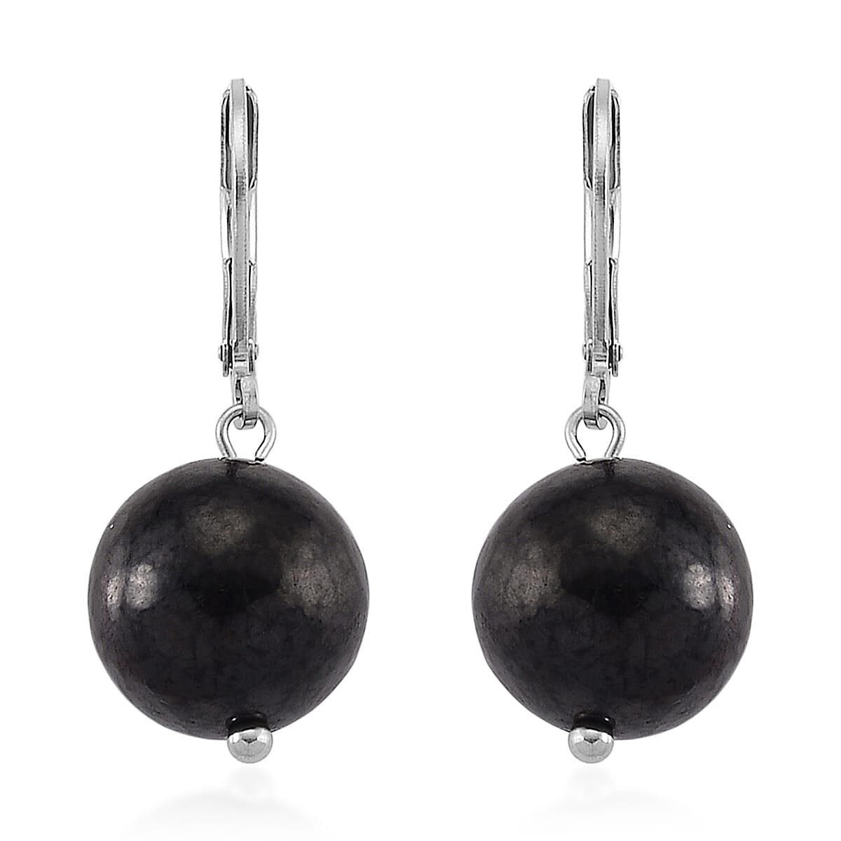 2 Piece Set - Natural Shungite Lever Back Earrings and Pendant with Chain (Size 20) 45.00 Ct.