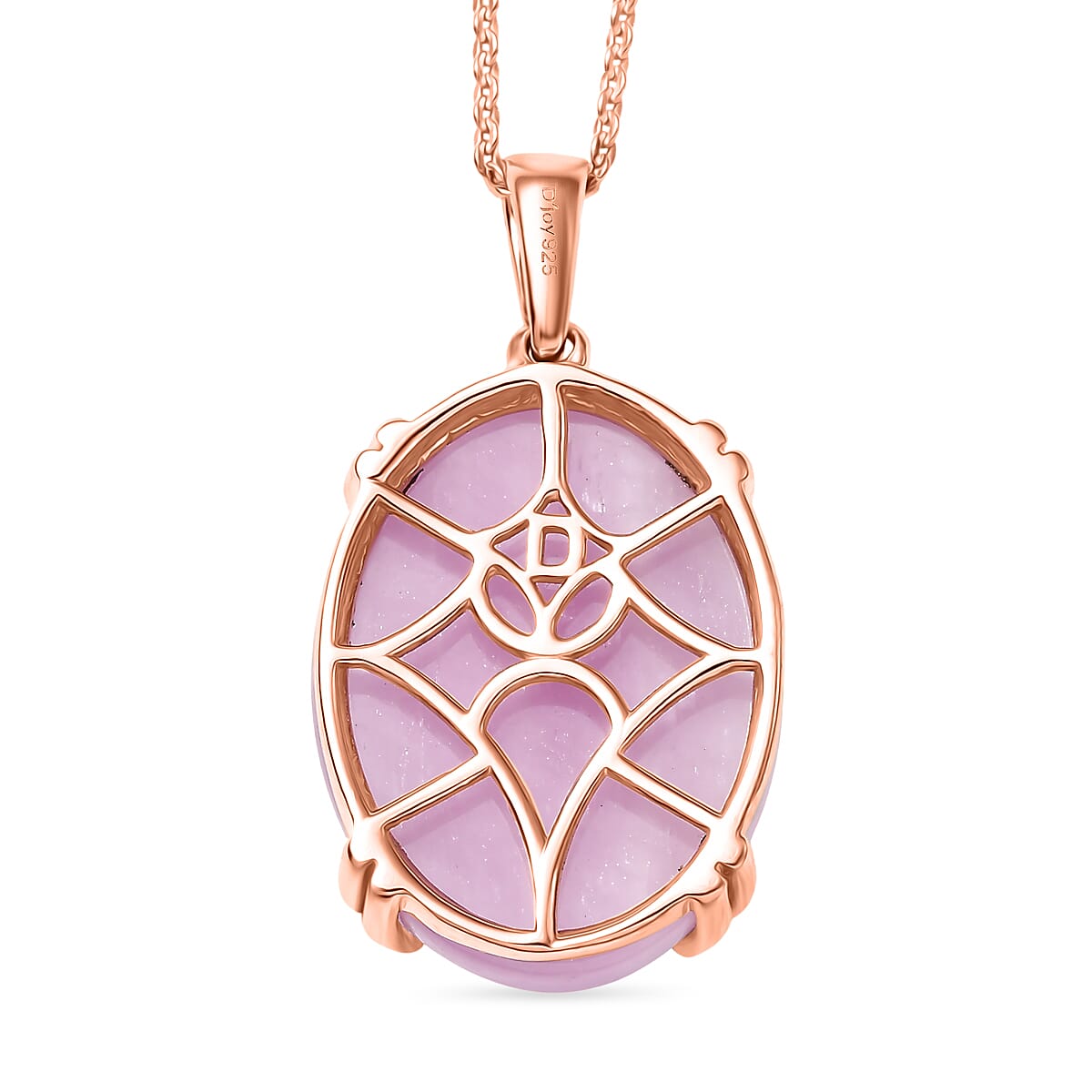 Natural Galileia Kunzite Pendant with Chain (Size 20) in Rose Gold Plated Sterling Silver 22.72 Ct.