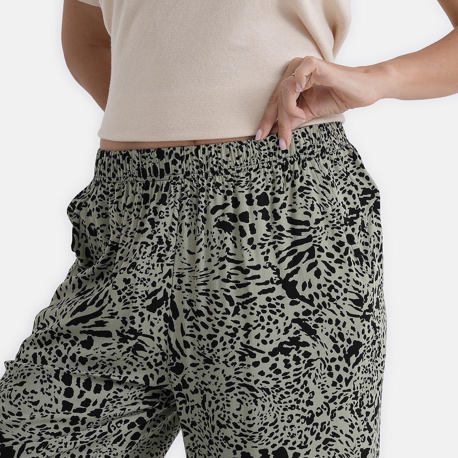 & Maisi Set Of 2 Printed And Solid Color Wide-Leg Trousers