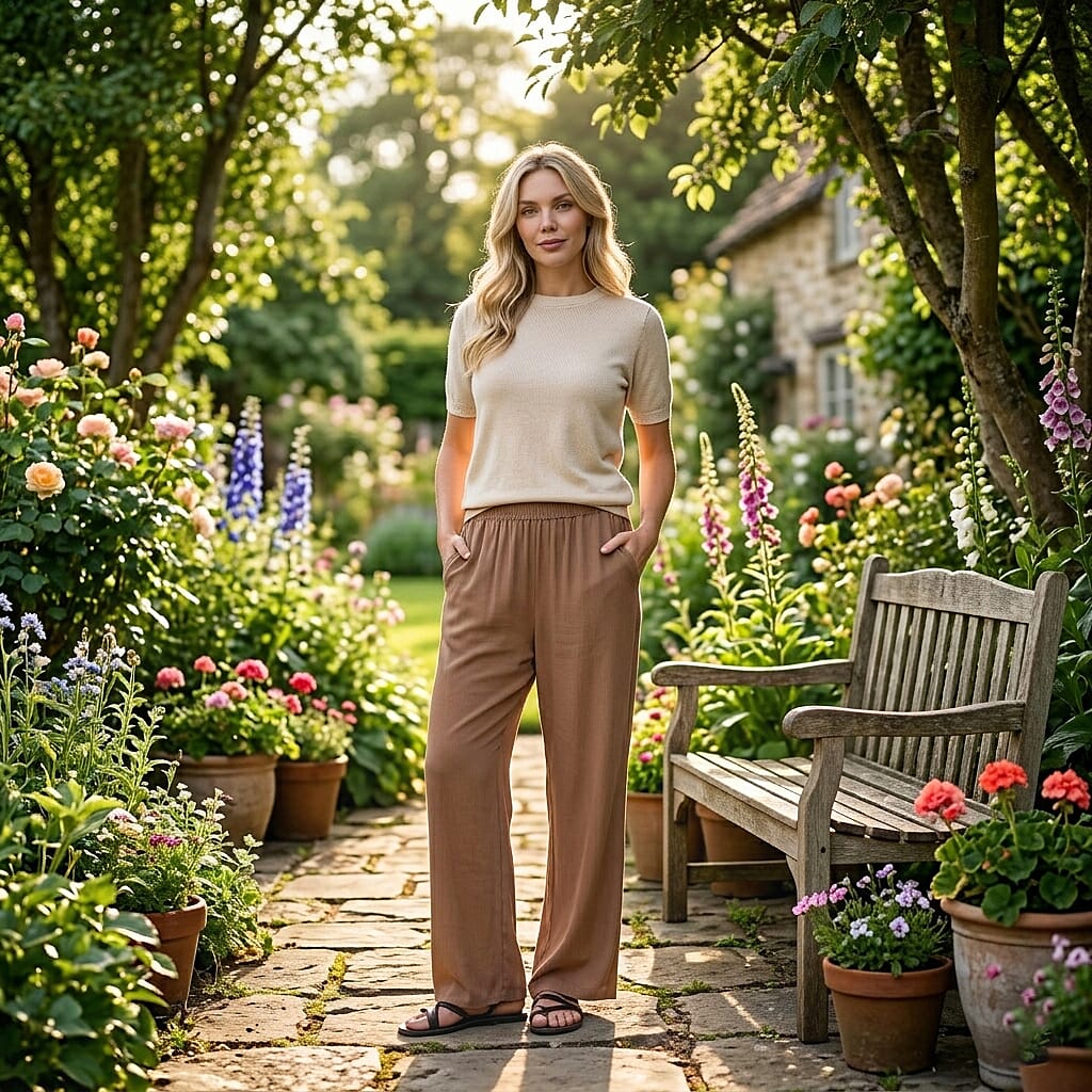 & Maisi Set Of 2 Printed And Solid Color Wide-Leg Trousers
