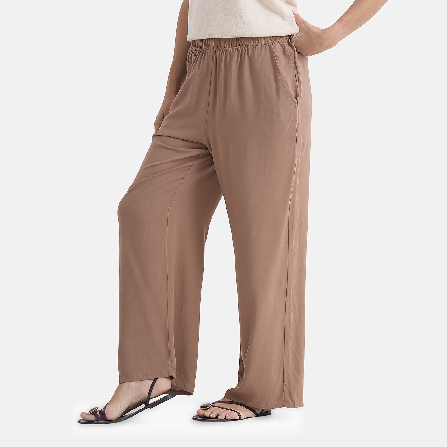& Maisi Set Of 2 Printed And Solid Color Wide-Leg Trousers
