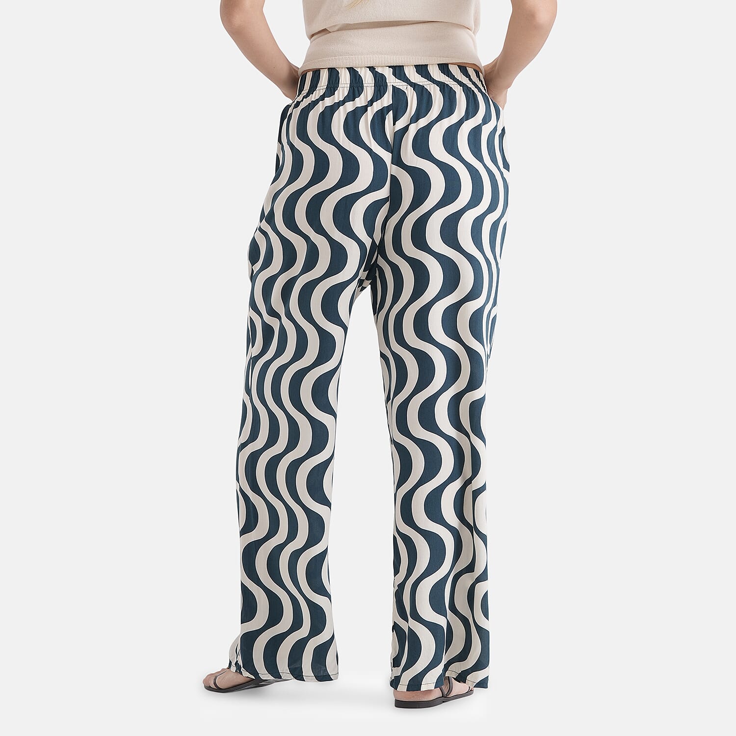 & Maisi Set Of 2 Printed And Solid Color Wide-Leg Trousers