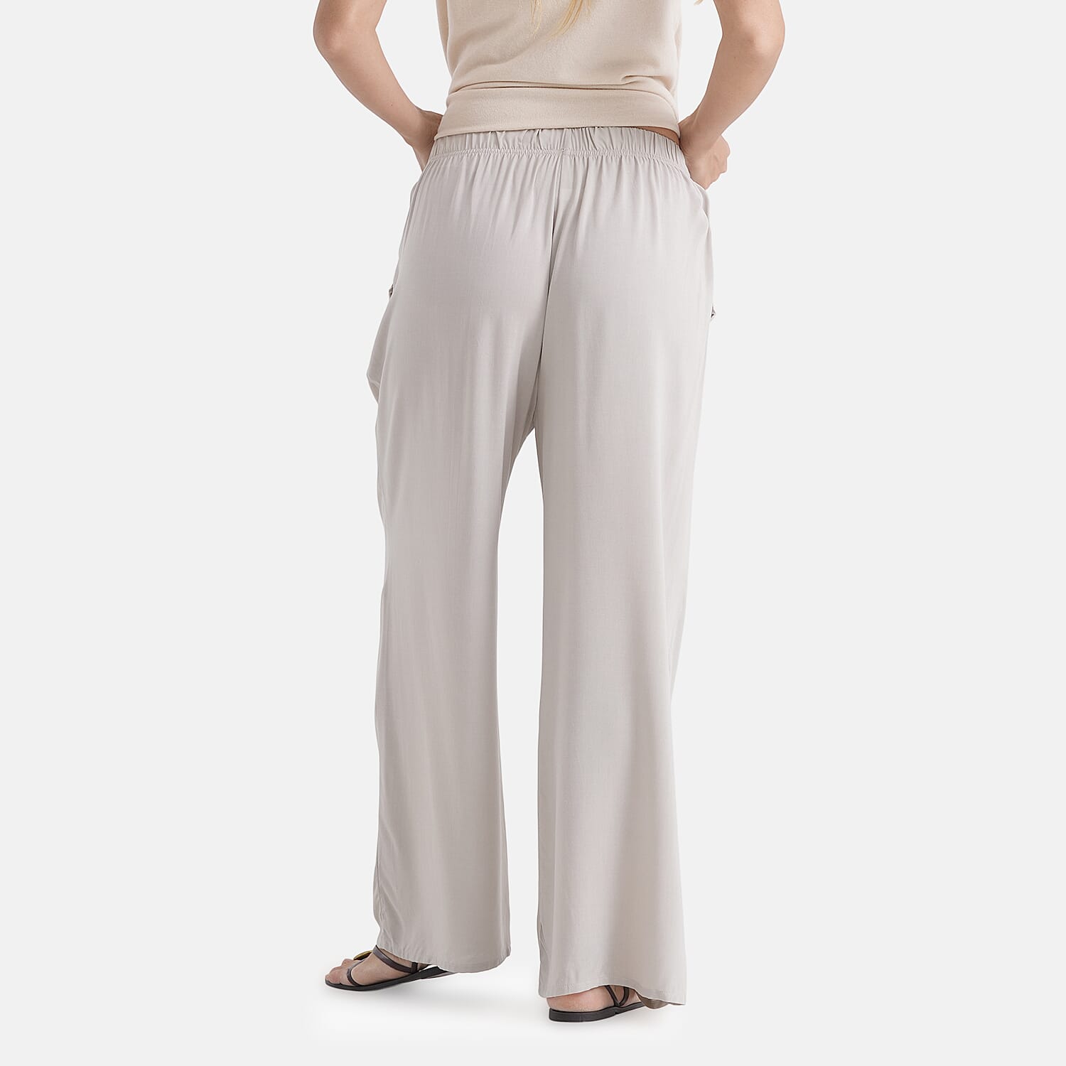 & Maisi Set Of 2 Printed And Solid Color Wide-Leg Trousers