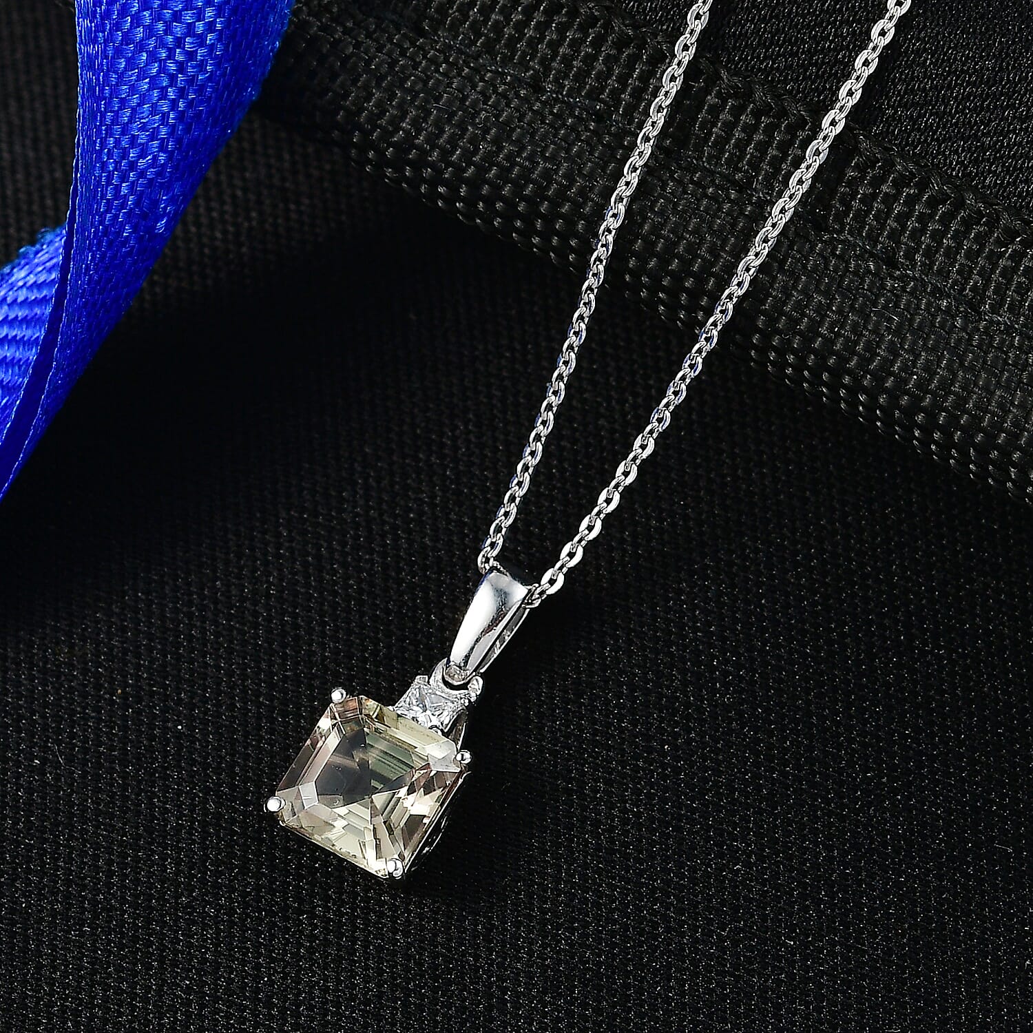 Luxuriant - Natural AAA Turkizite & SI-G-H Lab Grown Diamond Pendant with Chain (Size 20) in Rhodium Overlay Sterling Silver 2.20 Ct.