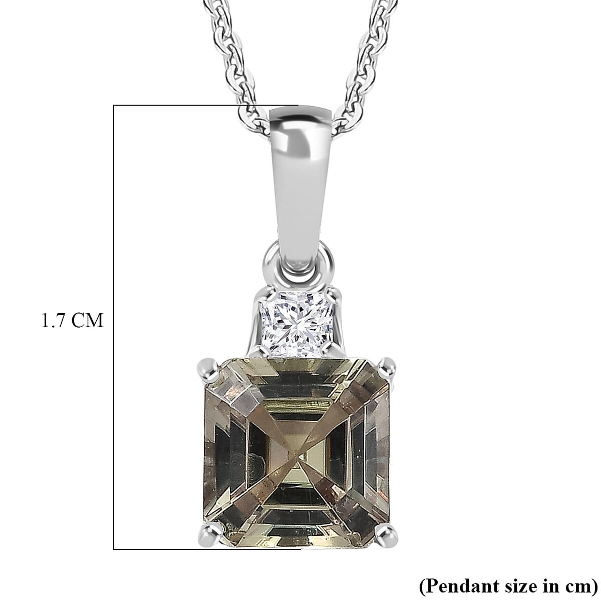 Luxuriant - Natural AAA Turkizite & SI-G-H Lab Grown Diamond Pendant with Chain (Size 20) in Rhodium Overlay Sterling Silver 2.20 Ct.
