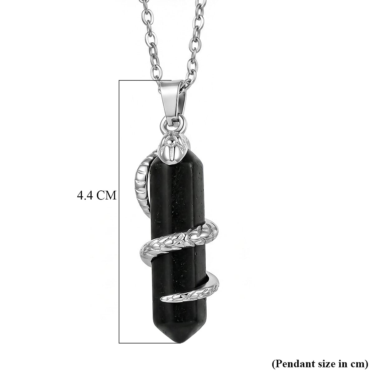 Natural Shungite Snake Pendant with Chain (Size 20) 20.00 Ct