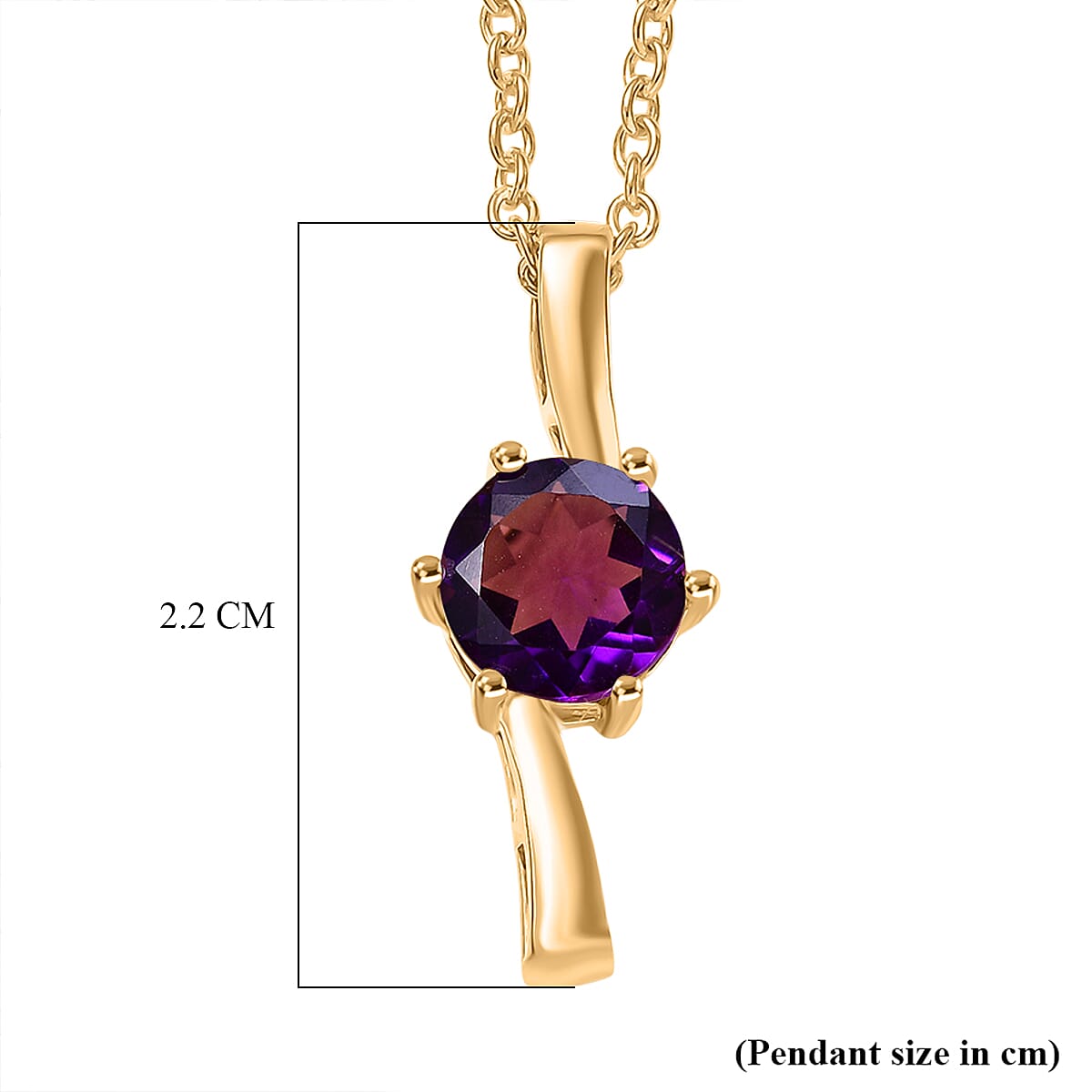 AAA African Amethyst Pendant in Gold Overlay Sterling Silver with Chain (Size 20)  1.17 Ct.