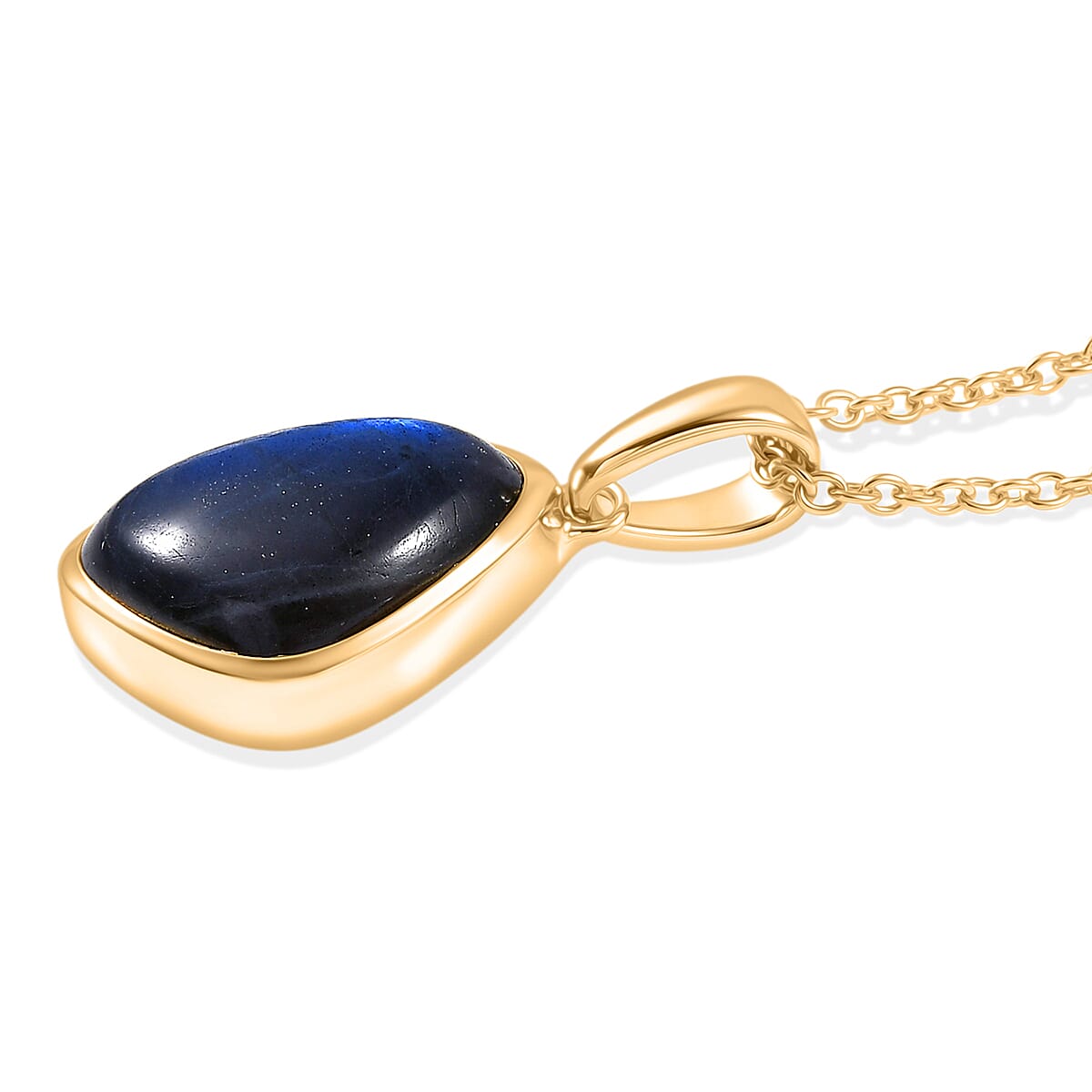 EverTrue - Labradorite Pendant with Chain (Size 20) in Yellow Gold Tone 7.00 Ct.