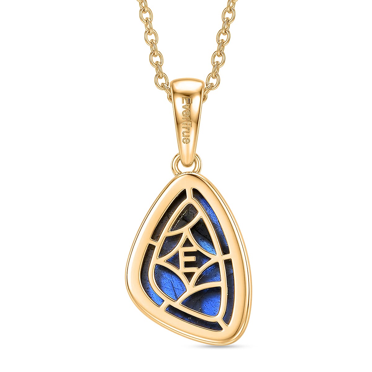 EverTrue - Labradorite Pendant with Chain (Size 20) in Yellow Gold Tone 7.00 Ct.