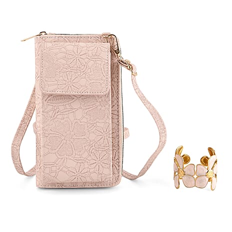 La Marey Wallet & Bracelet Gift Set- Peach