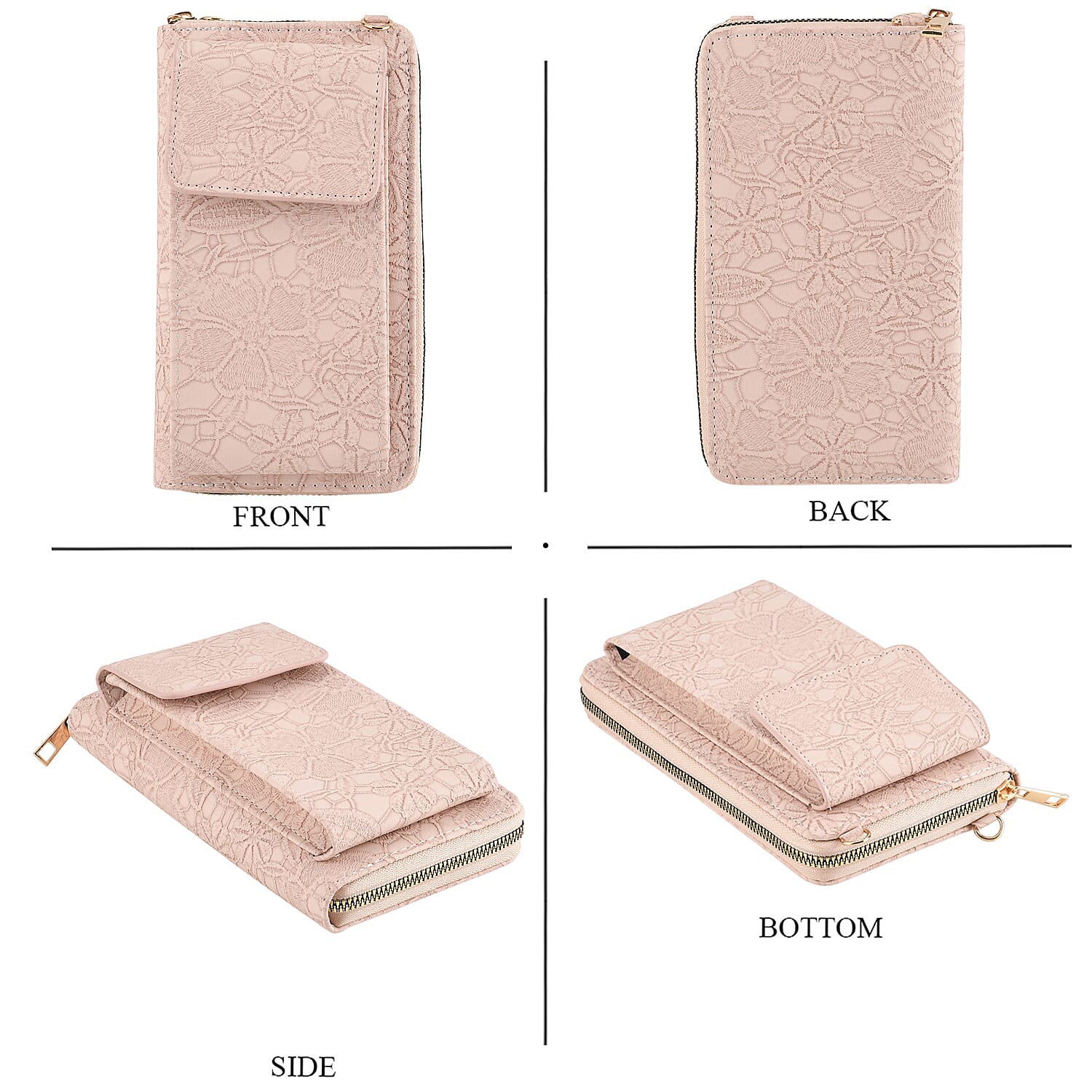 La Marey Wallet & Bracelet Gift Set- Peach