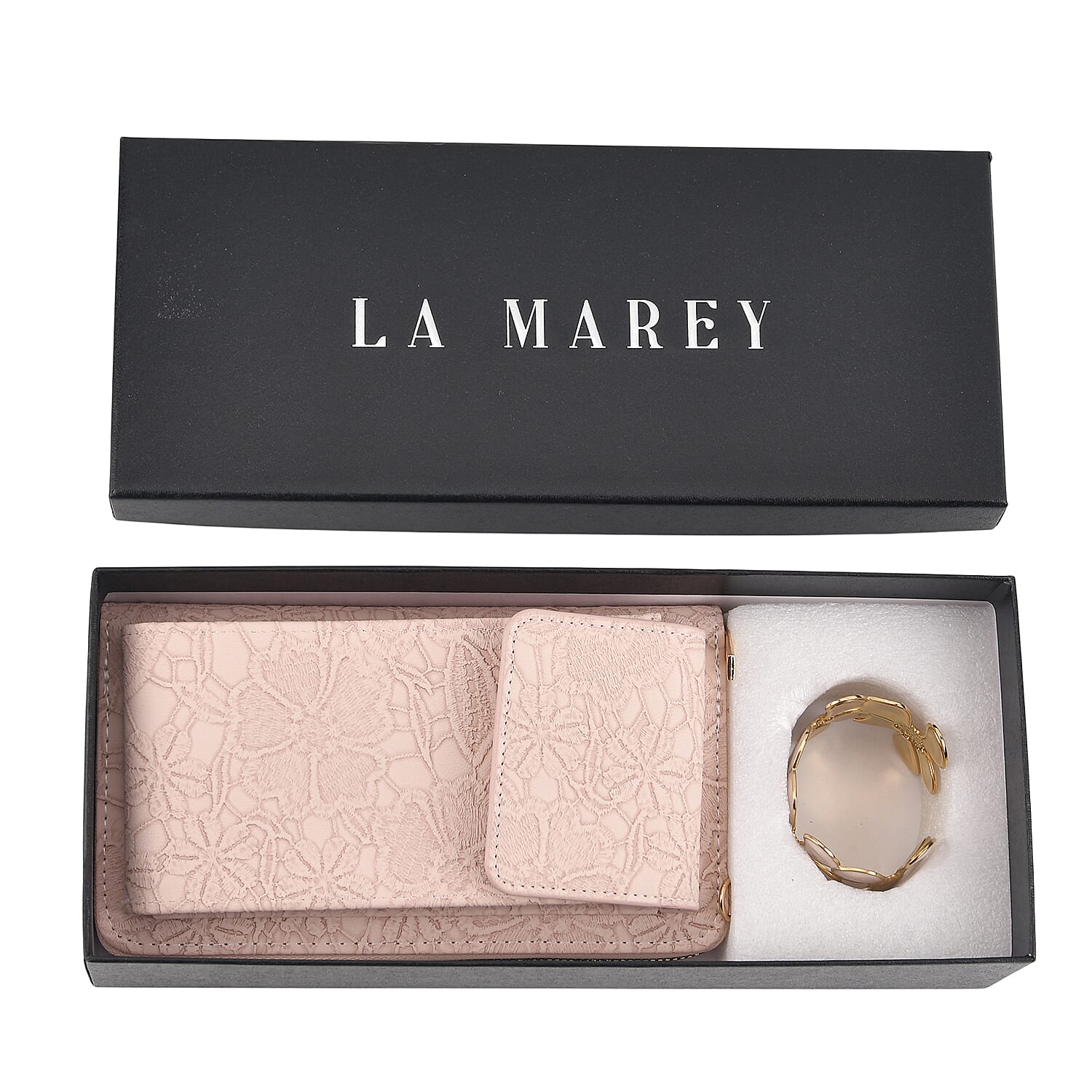 La Marey Wallet & Bracelet Gift Set- Peach