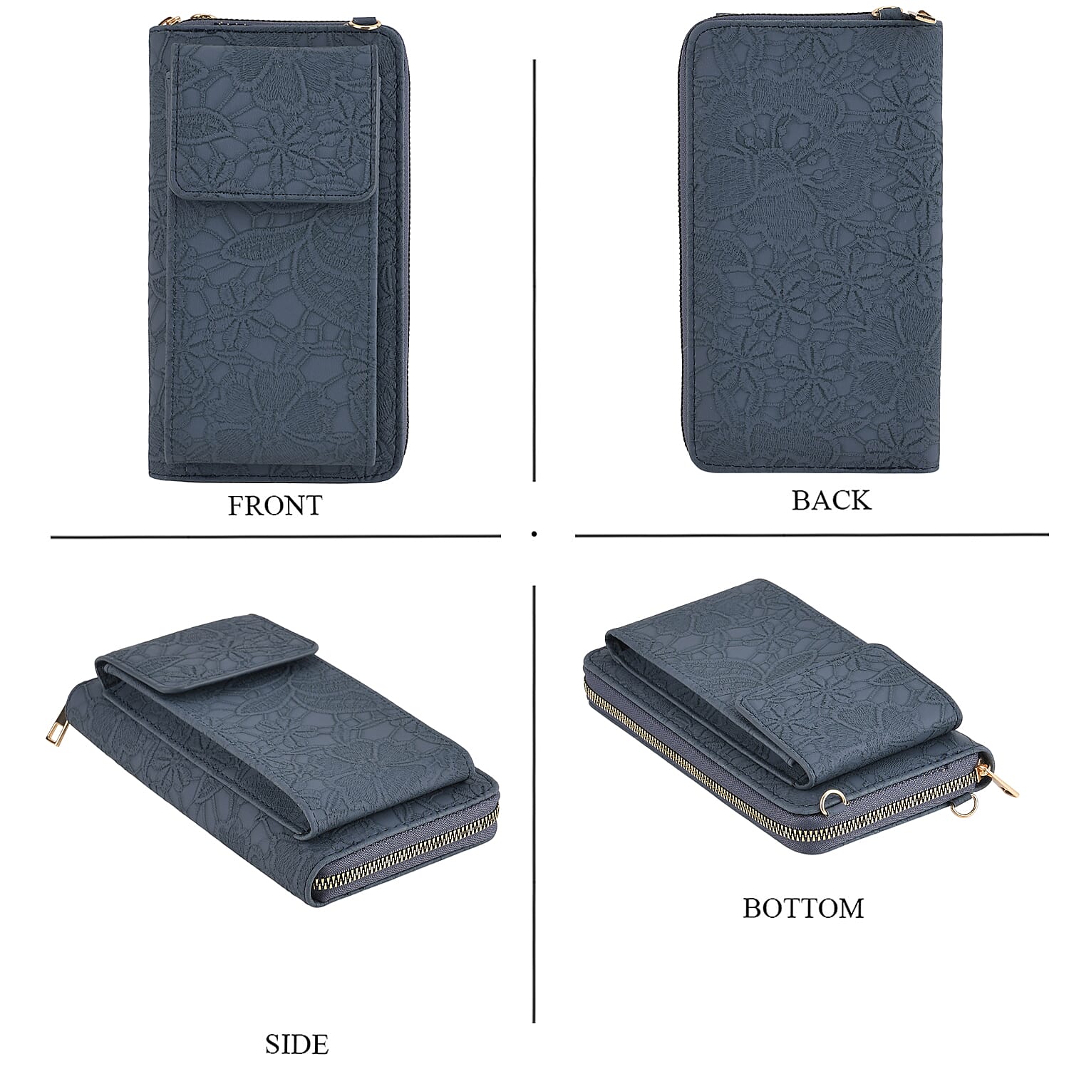 "Brand- LA MAREY                                                                                              style--set of  2- crosbody bag -bracelet Color-Blue Size-Profile-  cross body bag with RFI