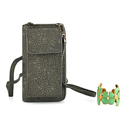 "Brand- LA MAREY                                                                                              style--set of  2-  crosbody bag -bracelet Color-White Size-Profile-  cross body bag with R