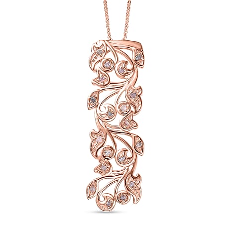 D'Joy Natural Pink Diamond Pendant with Chain (Size 20) in 18K Vermeil Rose Gold Plated Sterling Silver
