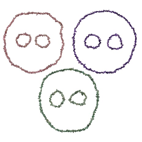 Set of 3 - Green Aventurine, Madagascar Rose Quartz & African Amethyst Chips Necklace (Size - 32) & 6 Pcs of Stretchable Bracelet (Size - 7) 1350.00 Ct.