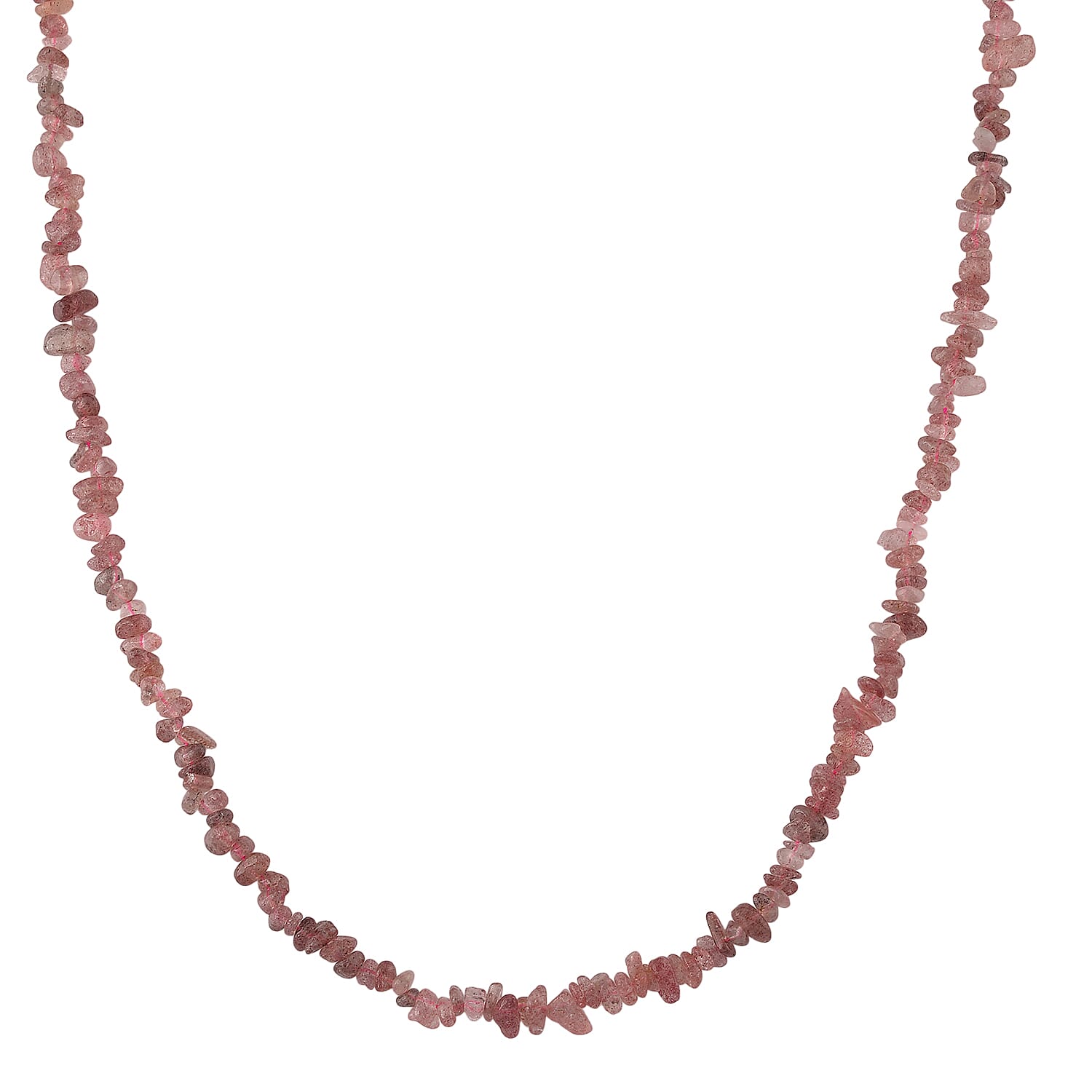 Set of 3 - Strawberry Quartz, Cacoxenite, Cherry Quartz & Green Kiwi Quartz Chips Necklace (Size - 32) & 6 pcs of Stretchable Bracelet (Size - 7) 1350.00 Ct.