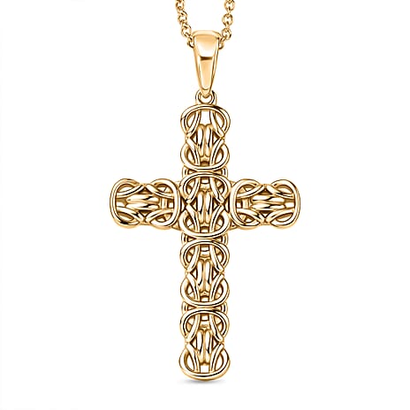EverTrue Cross Pendant with Chain (Size 20) in Yellow Gold Tone