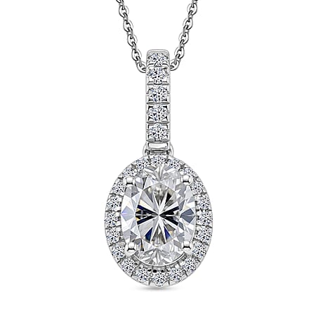 Luxuriant - SGL Certified SI-G-H Lab Grown Diamond Pendant with Chain (Size 20) in Rhodium Overlay Sterling Silver 1.25 Ct.