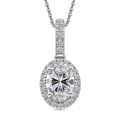 Luxuriant - SGL Certified SI-G-H Lab Grown Diamond Pendant with Chain (Size 20) in Rhodium Overlay Sterling Silver 1.25 Ct.