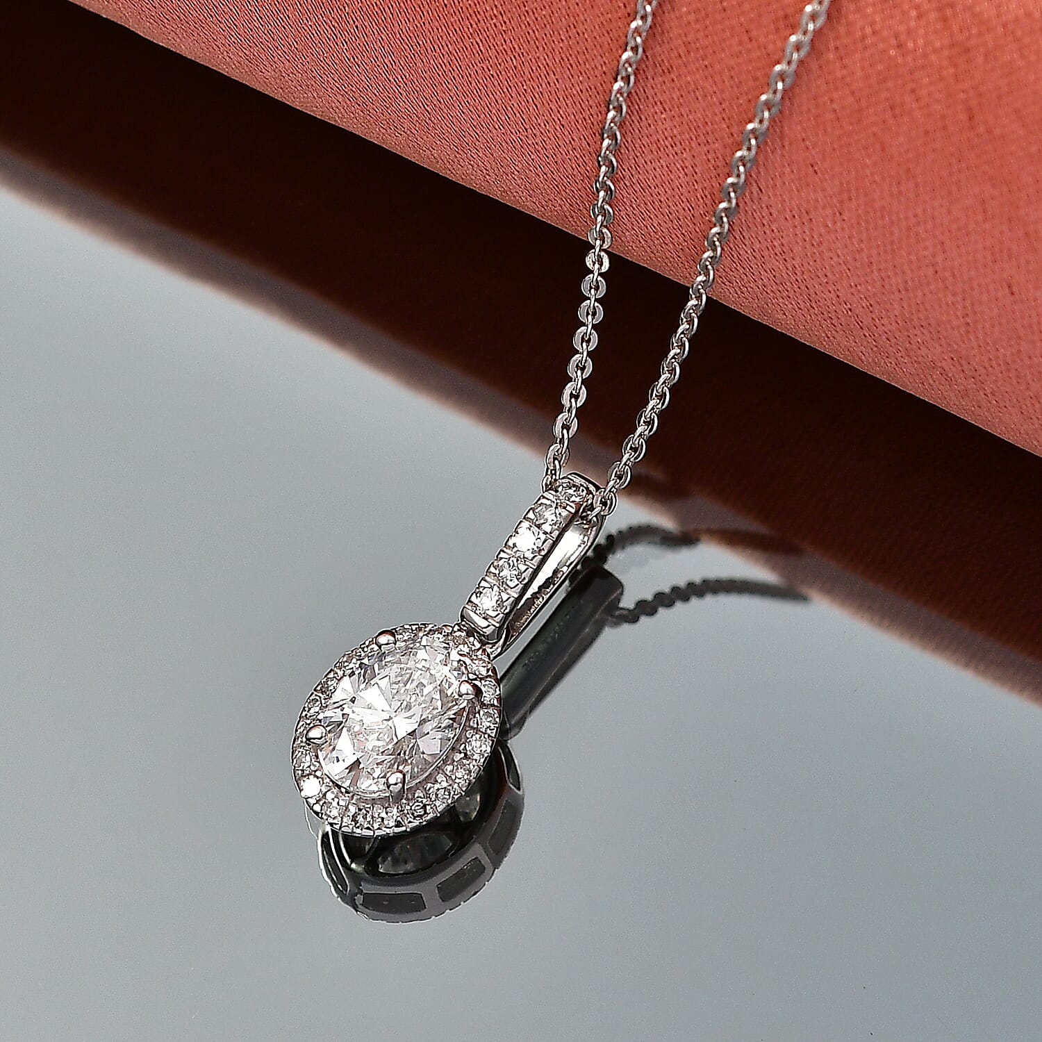 Luxuriant - SGL Certified SI-G-H Lab Grown Diamond Pendant with Chain (Size 20) in Rhodium Overlay Sterling Silver 1.25 Ct.