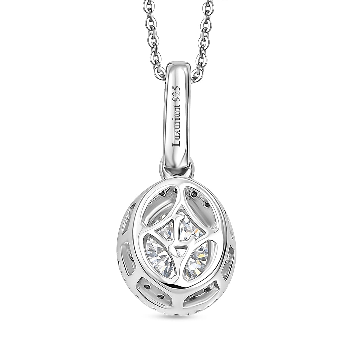 Luxuriant - SGL Certified SI-G-H Lab Grown Diamond Pendant with Chain (Size 20) in Rhodium Overlay Sterling Silver 1.25 Ct.
