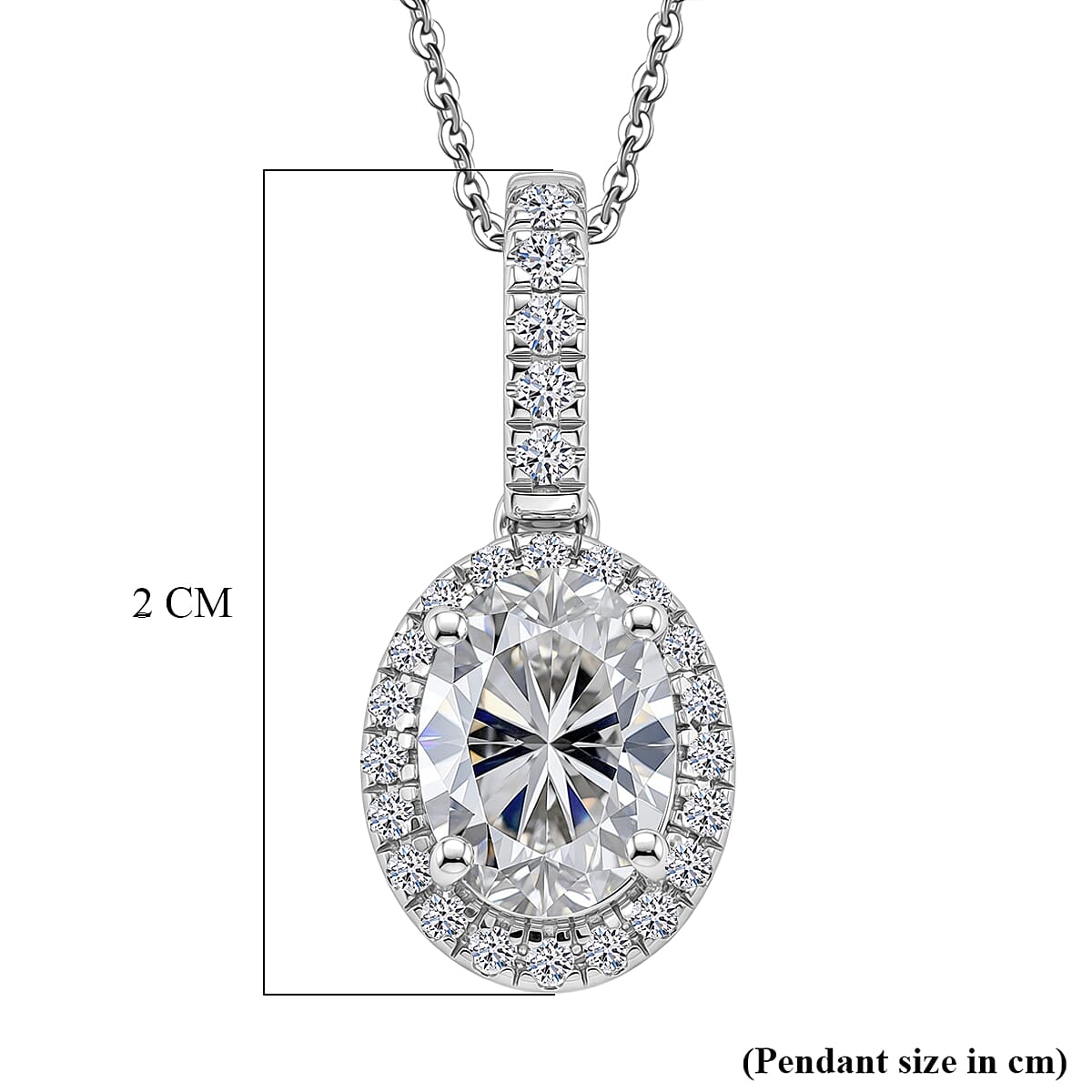 Luxuriant - SGL Certified SI-G-H Lab Grown Diamond Pendant with Chain (Size 20) in Rhodium Overlay Sterling Silver 1.25 Ct.