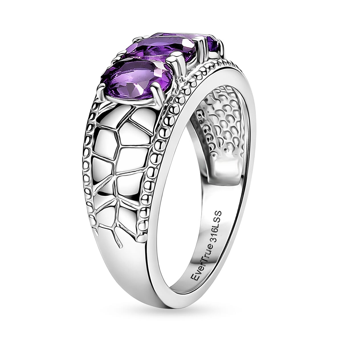 Set Of 2 - EverTrue African Amethyst Ring & Pendant with Chain (Size 20) 2.41 Ct.