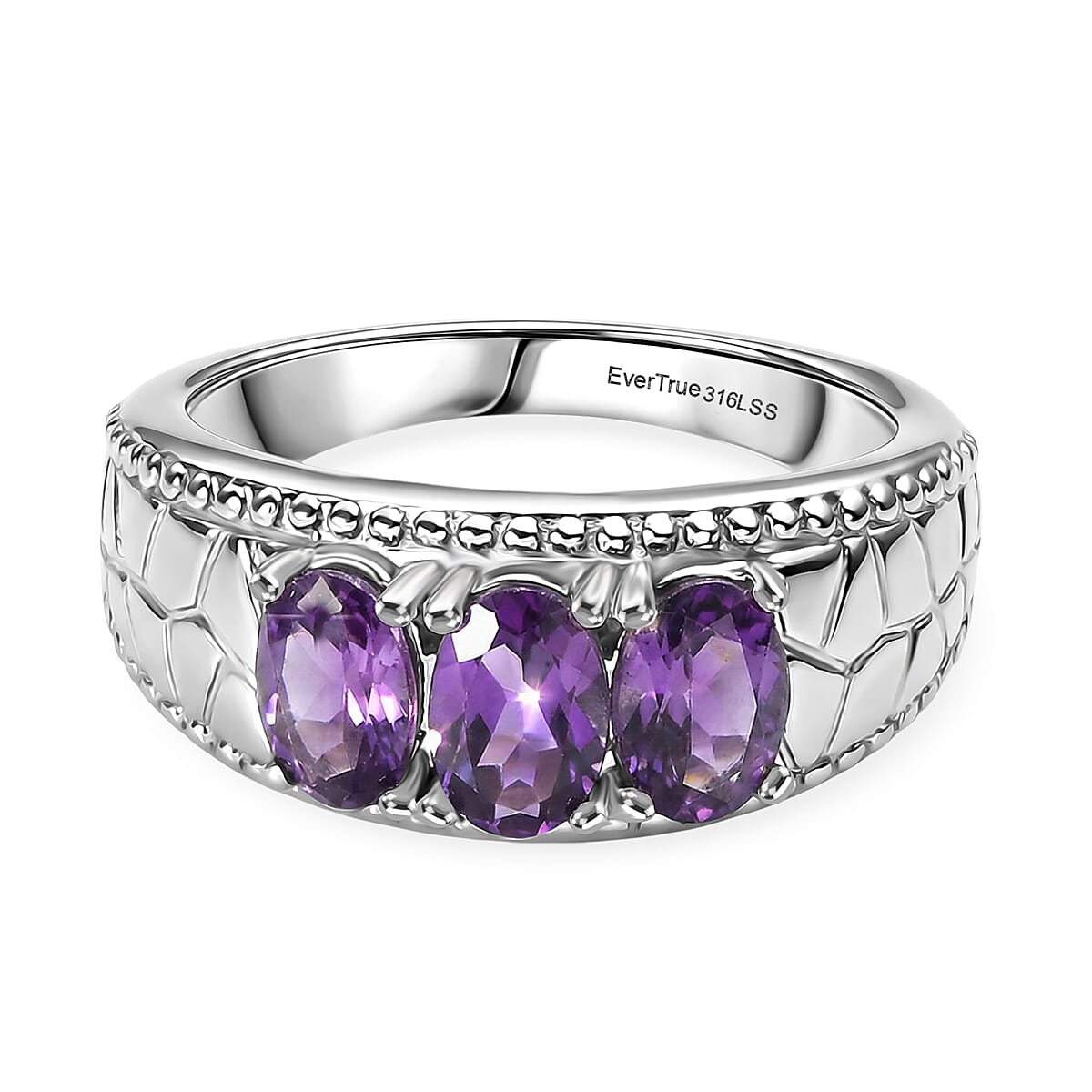 Set Of 2 - EverTrue African Amethyst Ring & Pendant with Chain (Size 20) 2.41 Ct.