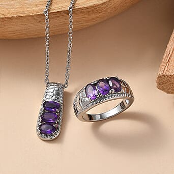 https://tjcuk.sirv.com/Products/44/5/4458120/Set-Of-2-EverTrue-African-Amethyst-Ring-Pendant-with-Chain-Size-20-2-4_4458120_2.jpg?w=342&h=342