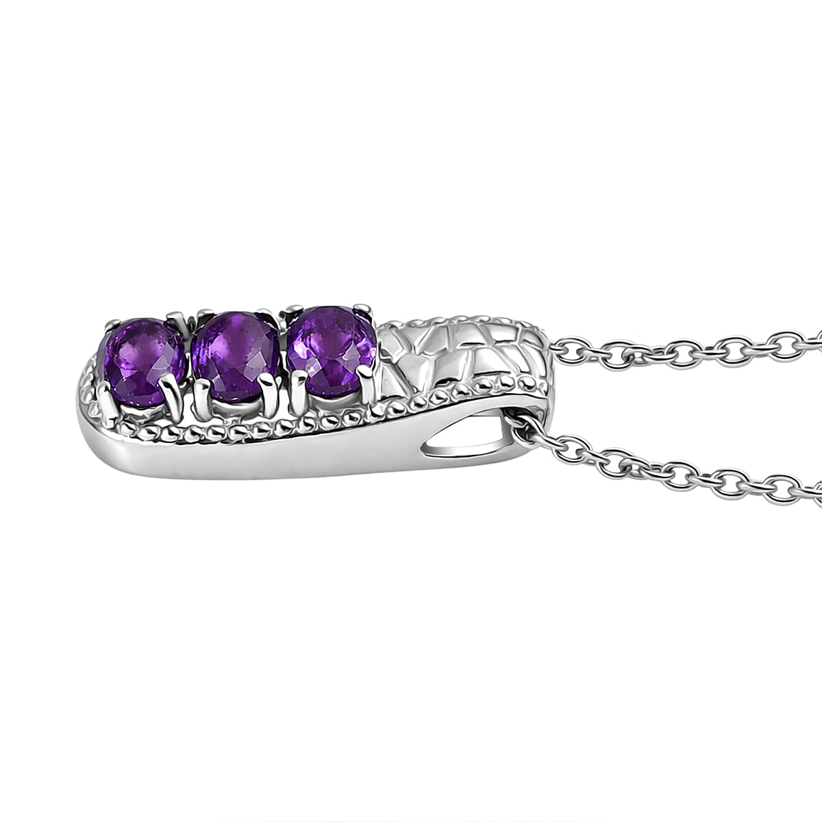 Set Of 2 - EverTrue African Amethyst Ring & Pendant with Chain (Size 20) 2.41 Ct.