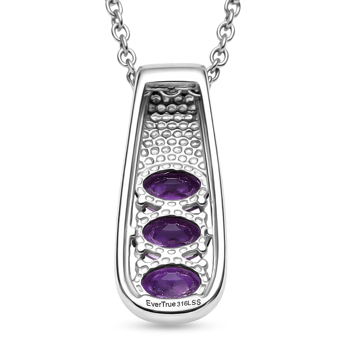 Set Of 2 - EverTrue African Amethyst Ring & Pendant with Chain (Size 20) 2.41 Ct.