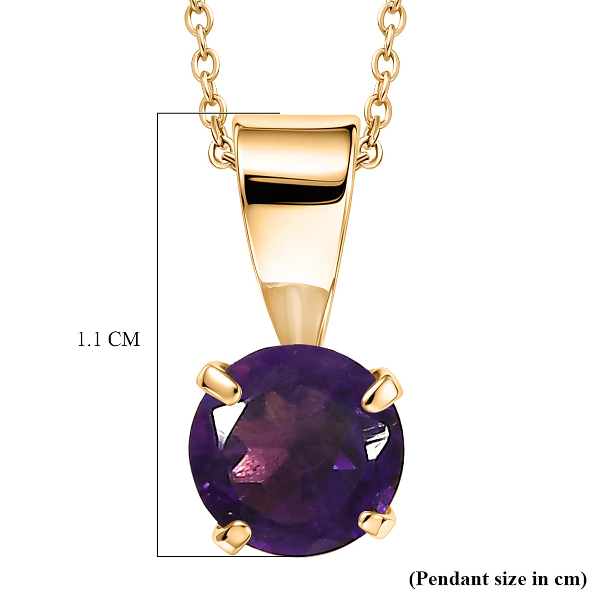 Set of 3 -  White Topaz, Black Spinel & African Amethyst Solitaire Pendant with Chain (Size 20) 1.70 Ct.