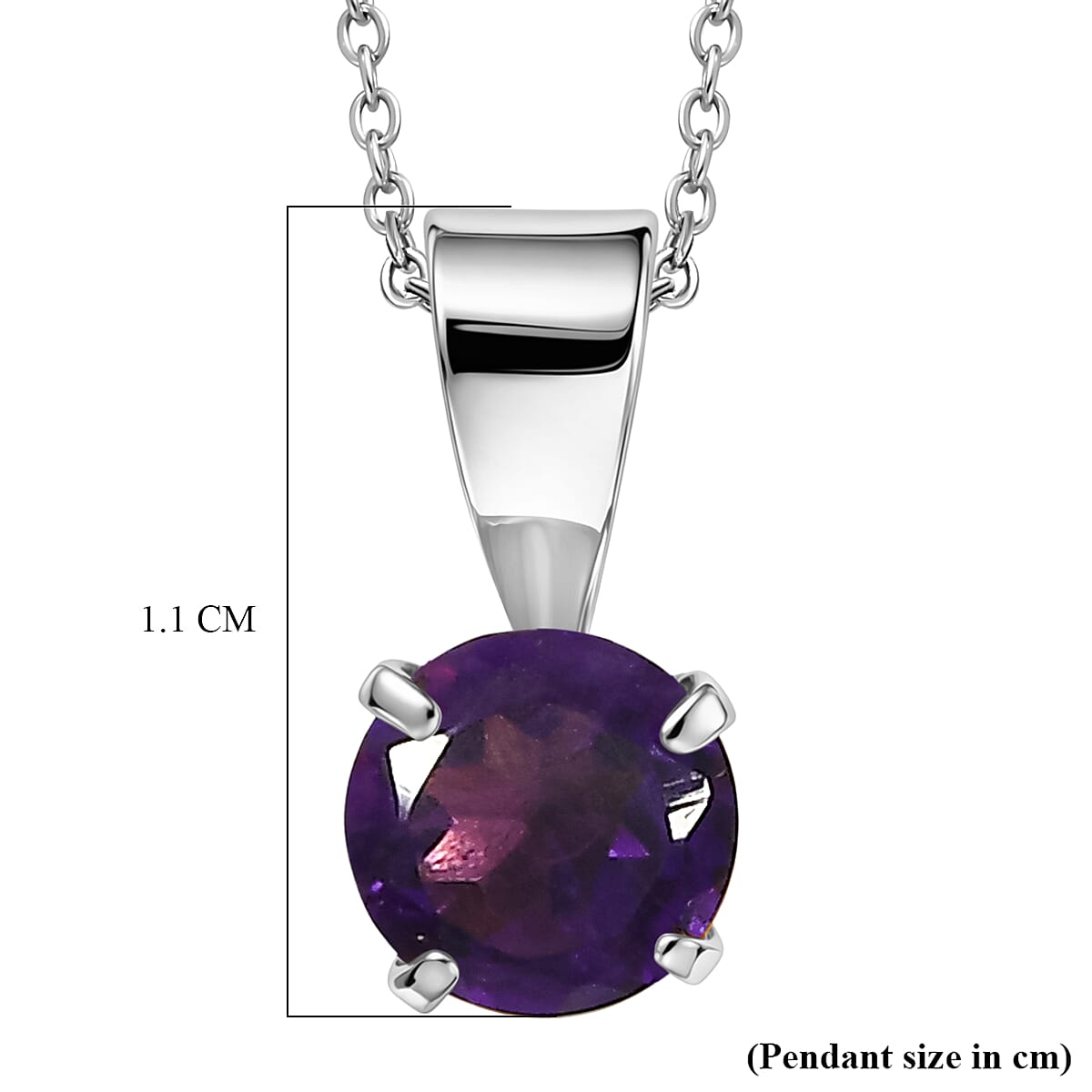 3 Piece Set -  White Topaz  Red Garnet  African Amethyst Pendant with Chain (Size 20) in Platinum Overlay Sterling Silver  1.500  Ct.
