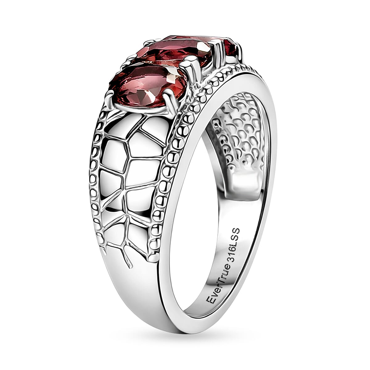 Set of 2 - EverTrue Red Garnet Ring & Pendant with Chain (Size 20) 3.27 Ct.