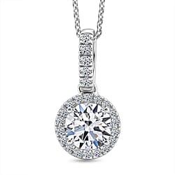 Luxuriant - SGL Certified SI-G-H Lab Grown Diamond Pendant with Chain (Size 20) in Rhodium Overlay Sterling Silver 1.25 Ct.