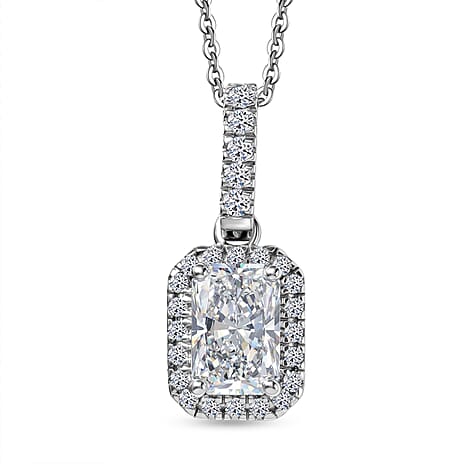 Luxuriant - SGL Certified SI-G-H Lab Grown Diamond Pendant with Chain (Size 20) in Rhodium Overlay Sterling Silver 1.25 Ct.