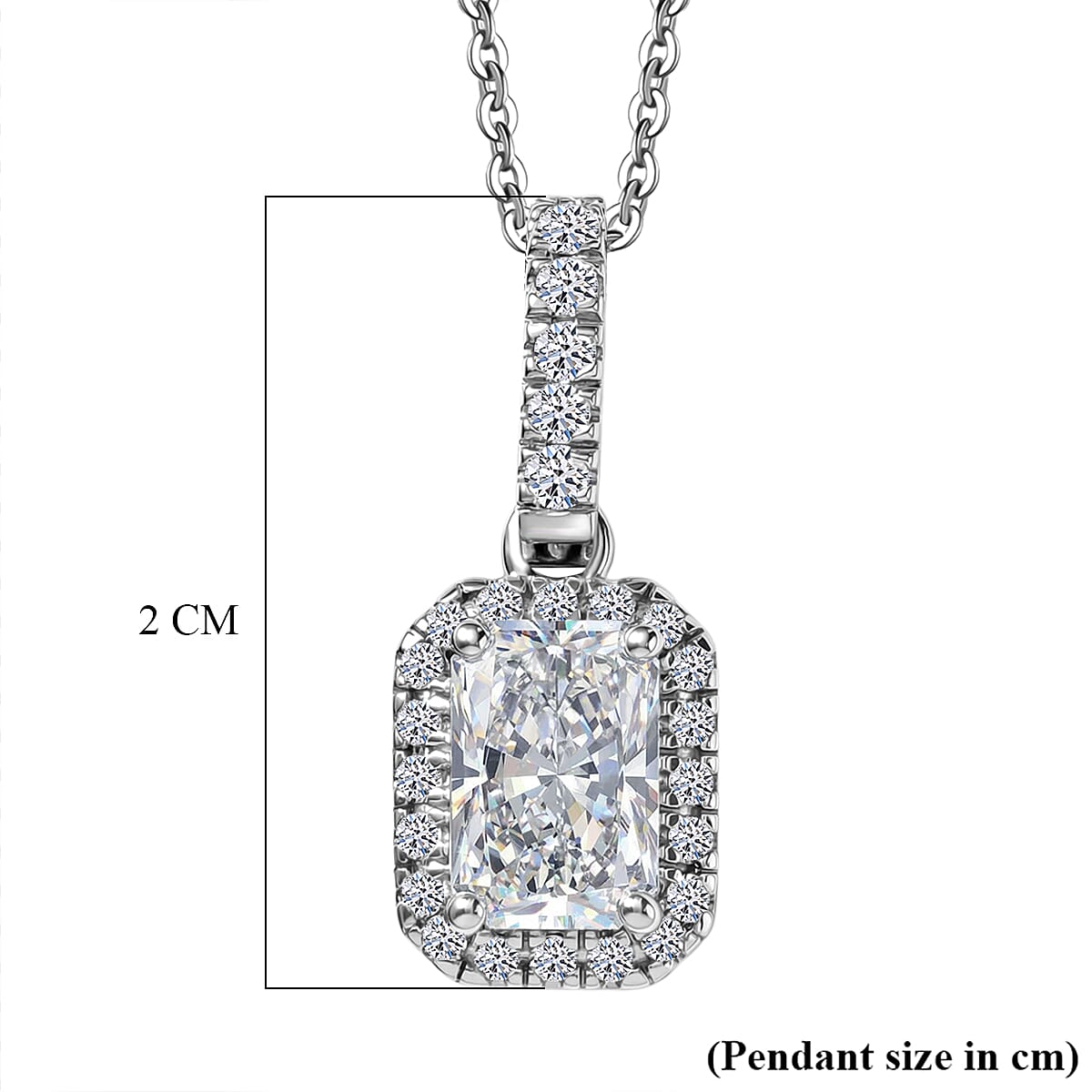 Luxuriant - SGL Certified SI-G-H Lab Grown Diamond Pendant with Chain (Size 20) in Rhodium Overlay Sterling Silver 1.25 Ct.