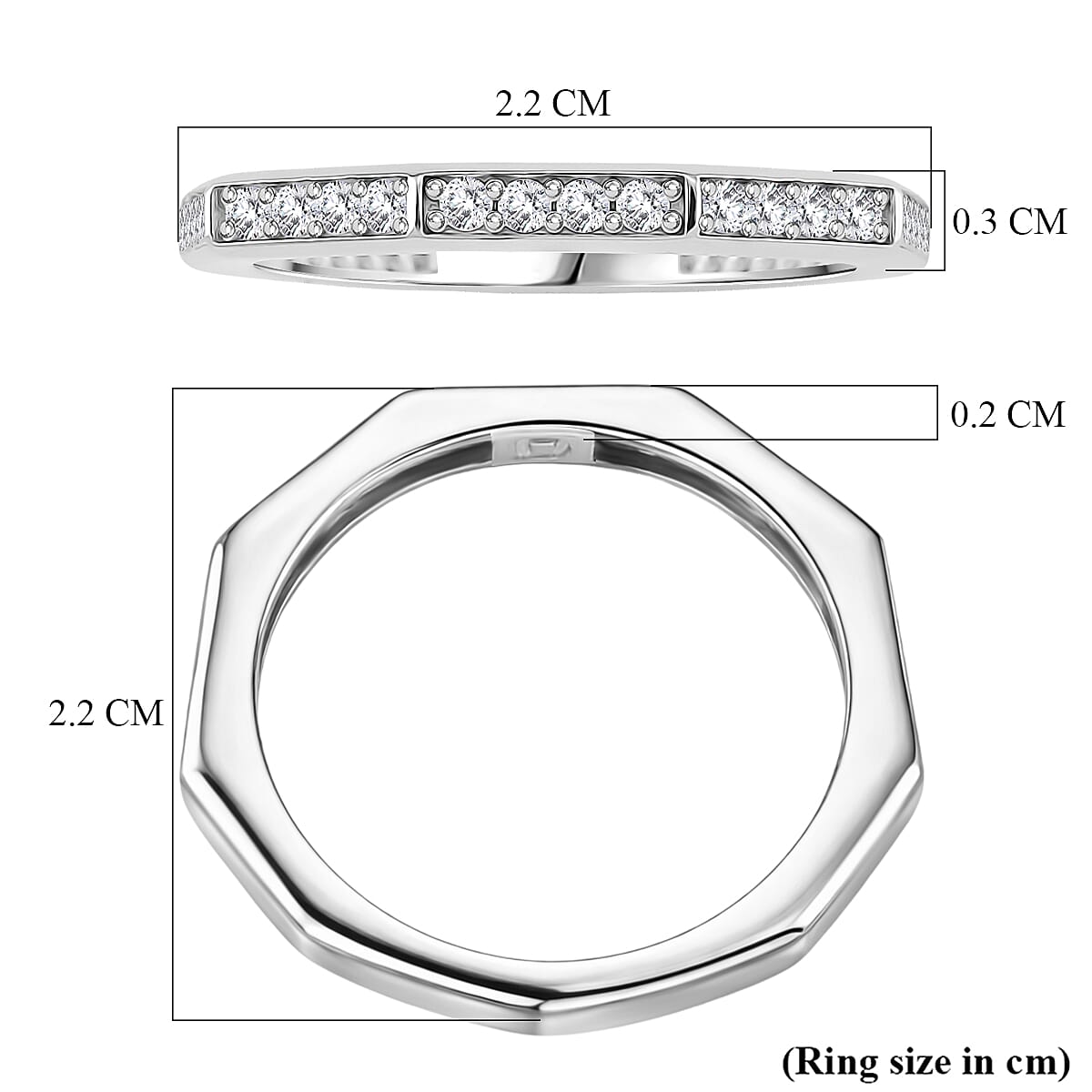 Set of 2 - D'Joy GRA Certified Moissanite D-VVS1 Ring in Rhodium Overlay Sterling Silver 3.20 Ct.