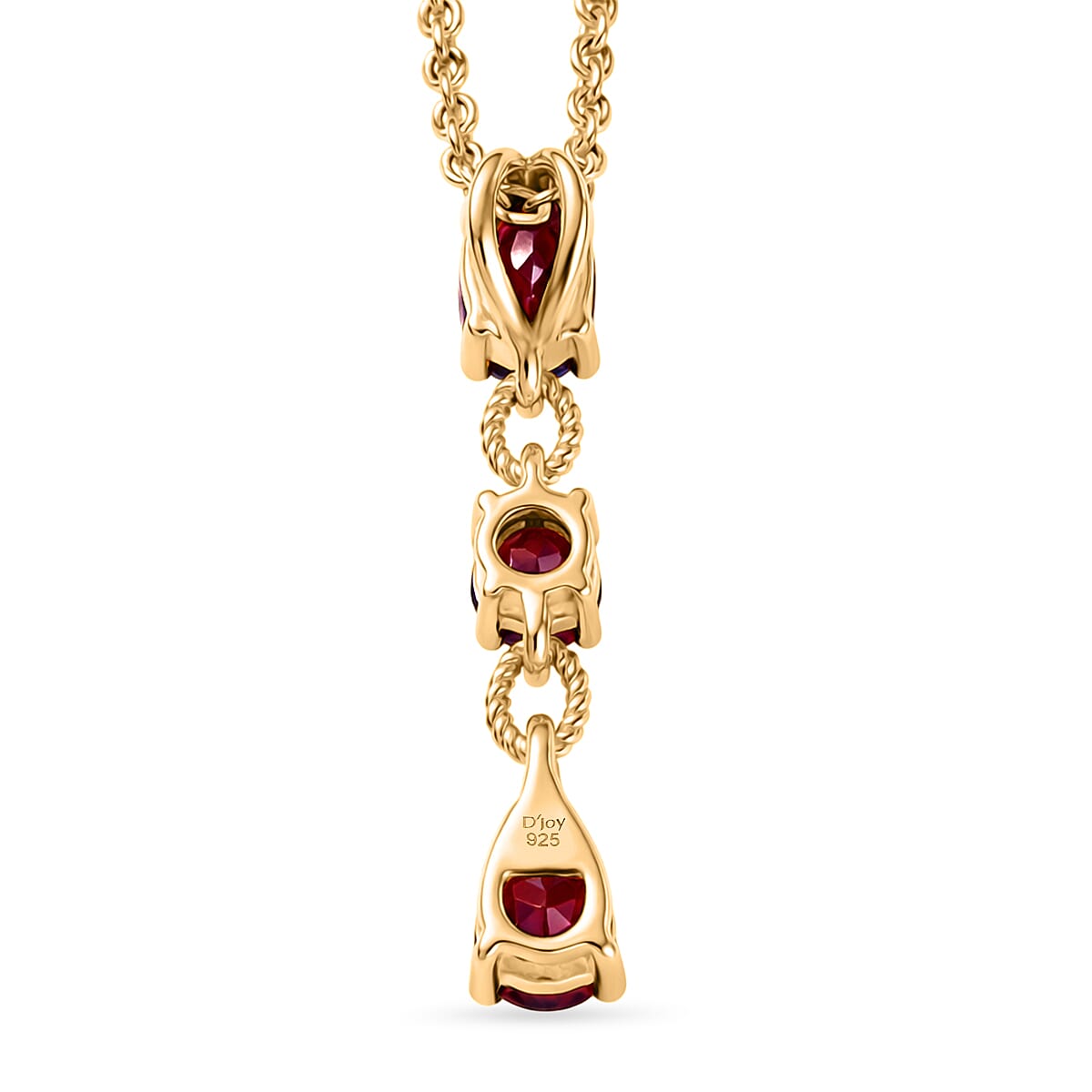 D'Joy Rhodolite Garnet Pendant with Chain (Size 20) in Yellow Gold Tone 1.40 Ct.