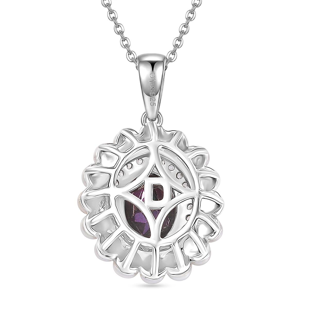 D'Joy Mystic Topaz, Fresh Water Pearl & White Zircon Halo Pendant with Chain (Size 20) in Rhodium Overlay Sterling Silver 4.00 Ct.