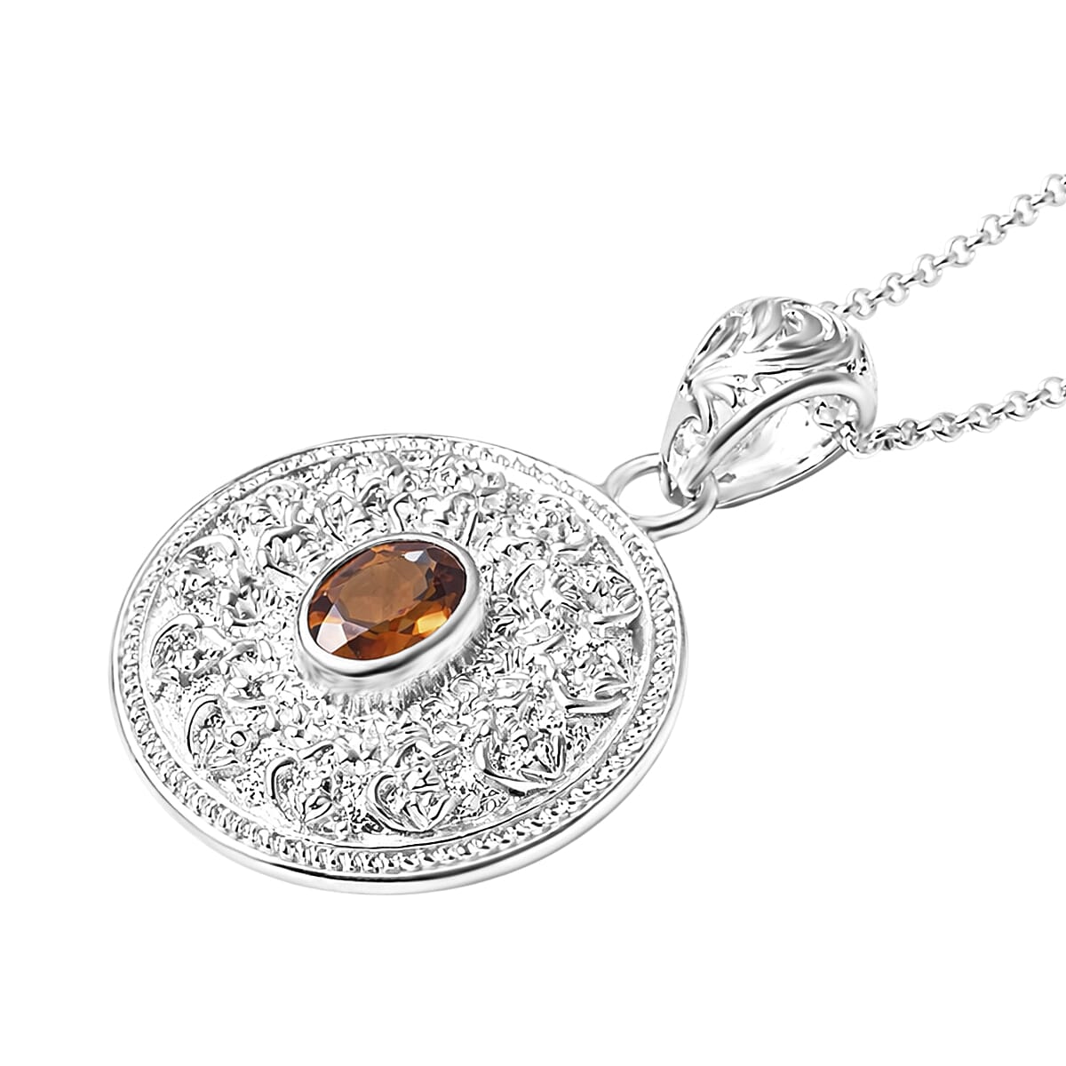 Royal Bali Collection - Crimson Fire Opal Sterling Silver Pendant with Chain (Size 20) 1.50 Ct.