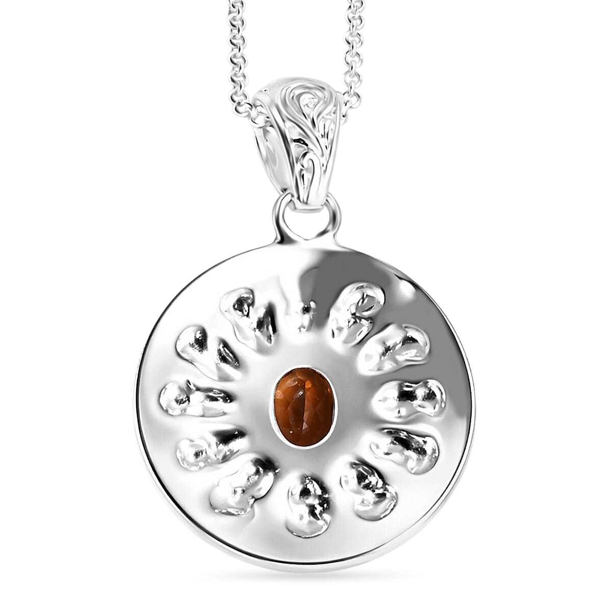 Royal Bali Collection - Crimson Fire Opal Sterling Silver Pendant with Chain (Size 20) 1.50 Ct.