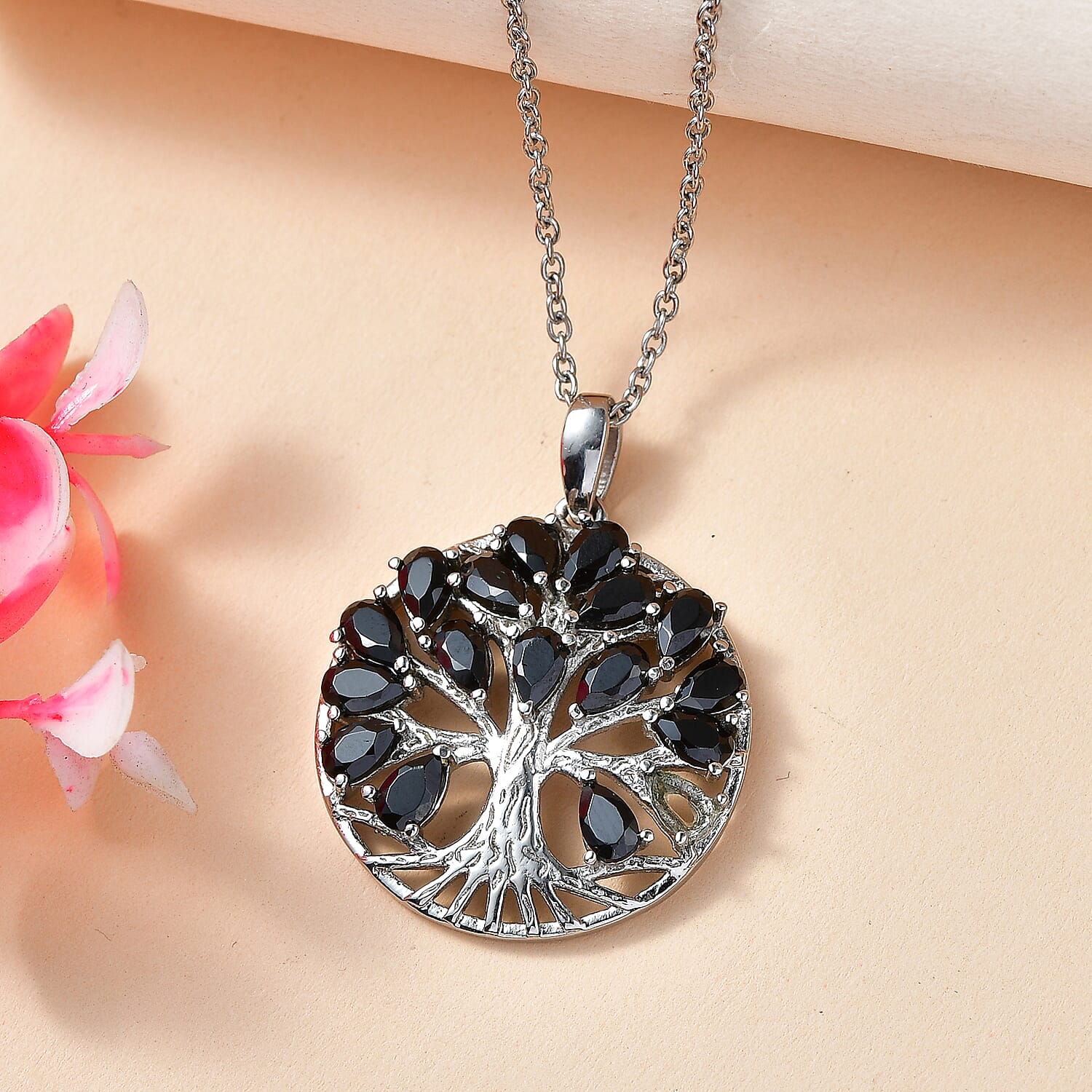 EverTrue - Black Spinel Pendant with Chain (Size 20) 5.00 Ct.